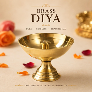 Brass Plain Diya Traditional Small <b>Oil</b> <b>Lamp</b> for Pooja Home Temple Daily Prayer Diwali Decoration Indian Religious Decor - Product Image 5