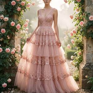 Robes de mariée de luxe à sequins, robes de soirée perlées, robes de soirée sans manches – Vente en gros directe usine - Product Image 1