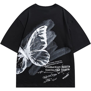 Camiseta Oversize de Algodón para Hombre con Estampado de Cara y Diseño de Estrella Roja, Estilo Urbano, Manga Corta, Cuello Redondo, Ajuste Jersey - Product Image 5