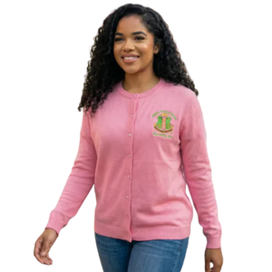 Cárdigan Rosa para Mujer, Tipo Suéter, con Botones Bordados, Cárdigan de Punto, Informal, Ligero, Prenda Exterior - Product Image 5