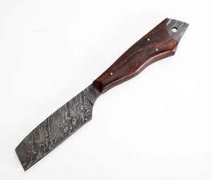 Cuchillo utilitario personalizado hecho a mano de acero de Damasco con mango de palisandro y orificio para cordón - Product Image 6