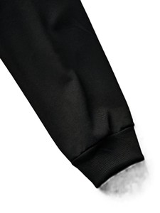 Chándal negro con capucha para niños, manga larga, color sólido, informal, holgado, para otoño, con bolsillos laterales y cintura elástica - Product Image 6