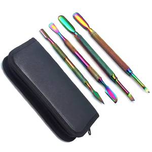 5 in 1 Stainless Steel Nail <b>Kit</b> with Rainbow Finish Portable <b>Manicure</b> Tools Set for Adults in Black Carry Bag - Product Image 3