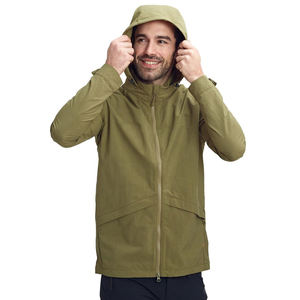 Chaqueta Casual para Hombre, Color Verde Oliva, Cortavientos, con Cuello Alto y Cierre, Corte Regular, Exterior de Poliéster, para Otoño - Product Image 4