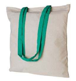 Bolsa de compras de algodón con asa de color atractivo y logotipo personalizado para sus fines promocionales - Product Image 3