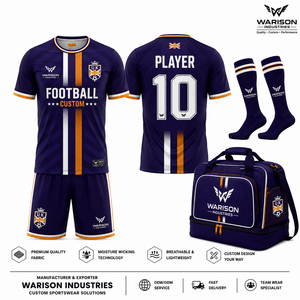OEM Custom Football Jersey Set Unisex Breathable Plus Size Sportswear Soccer Uniform Kit With Custom Name And Number - Product Image 6