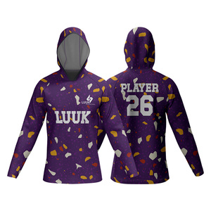 Customized Full Print Hooded Long Sleeve Basketball Shooter Jersey Geometric Pattern Moisture Wicking Unisex Adult's Teamwear - Product Image 6