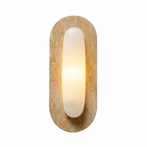 Modern Natural Stone LED <b>Wall</b> <b>Sconce</b> E26 Marble Shade Minimalist Luxury Indoor <b>Lighting</b> Fixture for Bedroom Hotel Living - Product Image 1