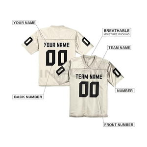 Custom High Quality 220g Polyester Heat-Transfer Printed Letter Front Name American Football Jersey Short Plus Size Top - Product Image 4
