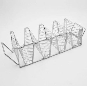 Best Selling Stainless Steel Taco Holder <b>Stand</b> with Admirable Design Durable Stylish Functional and Affordable Food Rack Tray - Product Image 3