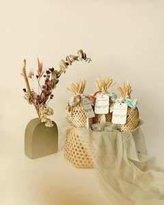 Cesta de Almacenamiento Multiusos Sisu Handicraft, Hecha a Mano, de Bambú Verde y Rojo Natural, Ecológica y Segura para Alimentos - Product Image 4