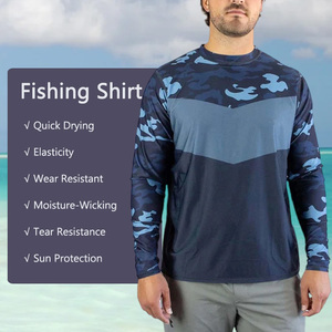 MOMENTUM Chemise de pêche unisexe à manches longues, couleur unie, UPF 50, impression par transfert d'humidité, séchage rapide, vêtements de sport d'extérieur, 100% - Product Image 2