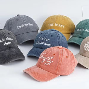 หมวกข้อความส่วนบุคคล หมวกเบสบอลปักโลโก้แบบกำหนดเอง สไตล์วินเทจย้อนยุค ของขวัญวันพ่อ หมวกสำหรับทุกเพศ - Product Image 1