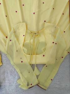 Ensemble de costume Anarkali en Georgette LD CREATION avec dupatta, brodé, moderne, protection solaire, tenue de soirée, longue robe, kurta, palazzo - Product Image 6