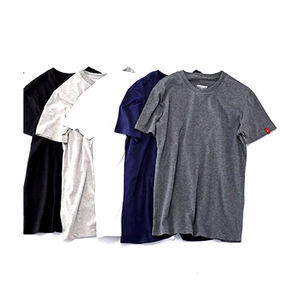 T-shirts Homme 100% Coton Uni Coupe Slim Manches Courtes Vente en Gros Logo Personnalisé Respirant Écologique 180g Tendance Quotidienne - Product Image 1