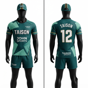 Uniforme de Rugby para Hombre, 220 GSM, Poliéster Interlock Premium, Verde Oscuro Menta, Panel Angulado, Sublimación Personalizada, Bordado, OEM, ODM - Product Image 1