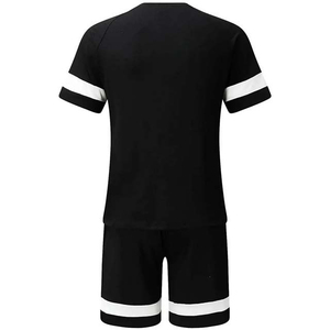 Ensemble deux pièces pour homme, t-shirt à manches courtes et short, couleur unie, fin, été, 100% coton, séchage rapide, vêtements décontractés, meilleurs ensembles deux pièces - Product Image 2