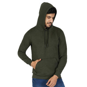 Sudadera con Capucha para Hombre, Color Verde Oliva, Corte Regular, Felpa Francesa de Algodón, Estilo Casual, con Bolsillo Delantero, para Otoño - Product Image 2