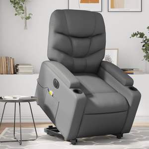 Sillón de Masaje Eléctrico Gris Reclinable y con Función de Elevación - Product Image 1