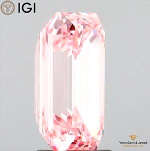 Diamante Cultivado en Laboratorio CVD, Corte Esmeralda, 3.00 Quilates, con Certificado IGI, Color Rosa Intenso, Claridad VVS2, para Anillo de Compromiso Personalizado - Product Image 5