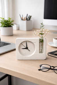 CRAFT EXIM Luxury Natural <b>Marble</b> Quartz Battery Operated Desk <b>Clock</b> Art Deco Design Customised Shape Premium Handcrafted Decor - Product Image 4