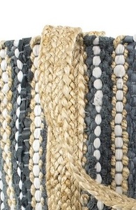 Sac fourre-tout vintage bohème en jute à deux poignées avec motif lettres pour femme, ouverture supérieure, idéal pour la plage estivale et l'usage quotidien durable - Product Image 3