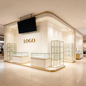 LUX Modern Luxury Glass Display Cabinet with <b>LED</b> Strip <b>Lights</b> for Jewelry and Mall Retail Use High Quality Metal Frame - Product Image 6