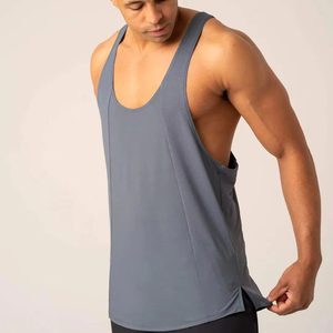 Custom Logo <b>Men</b> Tank Top OEM Polyester Spandex Fabric Quick Dry Gym Fitness <b>Stringer</b> <b>Vest</b> Manufacturer Supplier - Product Image 1