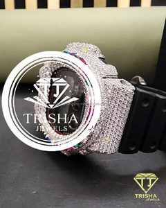 Reloj de Diamantes Moissanite VVS con Esfera Arcoíris Premium, Plata de Ley 925, Pantalla Digital - Product Image 4