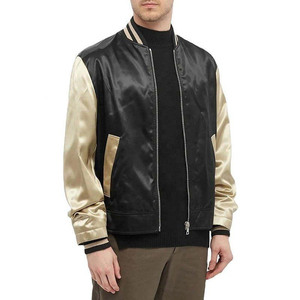 Blousons coupe-vent en satin personnalisables pour hommes avec capuche pour la saison hivernale, finition de qualité supérieure, blouson bomber surdimensionné - Product Image 2
