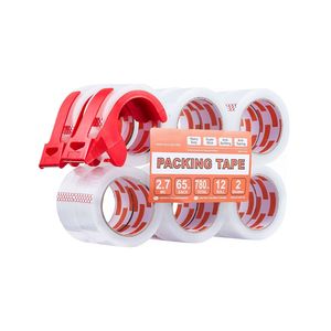 Nastro Adesivo Trasparente Resistente da 3 Pollici, 12 Rotoli, 1,88 Pollici x 65 Iarde, 2,7 Mil, con Dispenser per Imballaggio - Product Image 1