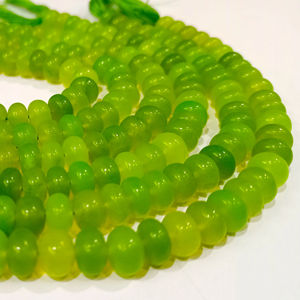 Perles de pierres précieuses naturelles en calcédoine préhnite, rondelles simples, 8 mm - Product Image 1