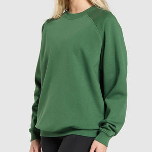 Sudadera clásica holgada con estampado para mujer, diseño personalizado, otoño invierno, lisa, en blanco. - Product Image 4