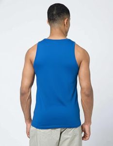 STELLAR STR-MV07 Bleu 100% Coton Respirant Teint Uni Tricoté Col Rond Décontracté Débardeur de Sport 120g Sérigraphie Homme - Product Image 1