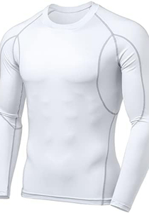 Hot Selling Rash Guards For <b>Men</b> Gym Wear Compression T-Shirts Plain White Solid Color Fitness Rash Guards on Very Best Prices - Product Image 2