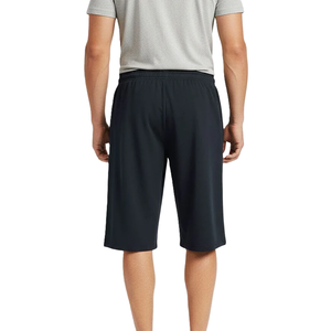 Shorts de sport mi-longs verts avec cordon de serrage, design sportif, respirants, séchage rapide, élastiques, décontractés, pour la course, la gym, le tennis, 100% coton - Product Image 5