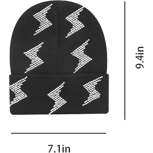 Gorro de punto personalizado estilo streetwear de EE. UU., negro y rojo, para invierno, de alta calidad, con logo, elegante, unisex. - Product Image 6