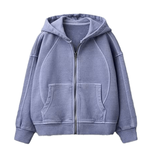 Oversized Hooded Zip-Up Sweatshirt Unisex Solid Cotton French Terry Casual Autumn Regular Sleeve Breathable - Product Image 6
