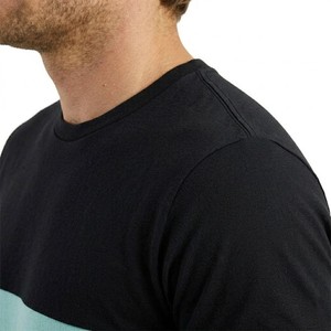 Cheap Price Men's Color Blocked T-Shirt Short Sleeve O-Neck Knitted Casual Regular Fit Solid Design <b>Black</b> Teal <b>White</b> - Product Image 4
