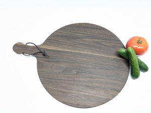 Planche à découper ronde en bois d'acacia de haute qualité pour la cuisine - Idéale pour la viande, les légumes, les charcuteries - Élégante et de qualité supérieure - Product Image 5