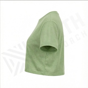 Camisetas Cortas de Algodón 100% Ligeras y Transpirables para Mujer, con Estampado de Cuadros y Logotipo Personalizado, Ropa Premium de Verano - Product Image 3