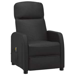Grand fauteuil de massage noir en similicuir avec structure en fer et contreplaqué - Fauteuil inclinable haut de gamme - Product Image 2