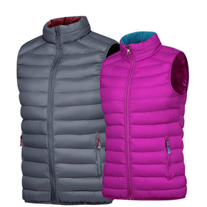 Men's Stand Collar Puffer <b>Vest</b> Zipper Front Waterproof Windproof Casual Outerwear Solid Color Winter Regular Fit 100% Polyester - Product Image 2