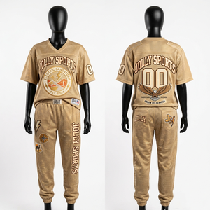 Premium 160 GSM Polyester <b>Mesh</b> Women Tracksuit <b>Set</b> Breathable Beige Black Contrast Custom Print Logo Women's <b>Sets</b> - Product Image 4