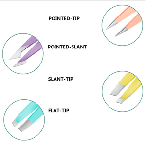 Pinzas Profesionales de Acero Inoxidable para Cejas con Punta Recta, Juego de 4 Piezas - Product Image 5