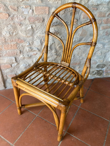 <b>Vintage</b> Bamboo <b>Chair</b> Handmade Natural Woven Accent <b>Chair</b> Rustic Boho Style Seating Furniture for Living Room Bedroom Dining - Product Image 4