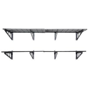 Confezione da 2 Mensole Galleggianti Nere da Parete 2x6ft (72 Pollici) per Garage, Scarpe, Bagno, Soggiorno, in Tessuto e Ferro - Product Image 4