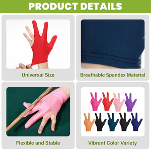 Guante de Snooker Personalizado Profesional de 3 Dedos, Guante de Billar para Mano Izquierda y Derecha, Guante de Pool con Dedos Abiertos, Guantes de Snooker a Bajo Precio - Product Image 3