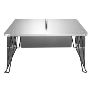 Déflecteur de chaleur carré en acier inoxydable 25,4x25,4x14,6 pouces pour foyer extérieur, camping, brûleur à bois, couvercle de protection - Product Image 1