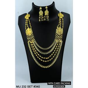 Collier avec boucles d'oreilles Parure de bijoux Plaqué or en laiton pur Parure de bijoux haute qualité pour les Émirats Arabes Unis Dubaï Collier turc Design Collier - Product Image 2